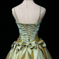 Sage Green Spaghetti Straps Short Prom Dress Rhinestone Trim Satin Bows Voluminous Tulle Mini Formal Gown  NV6894