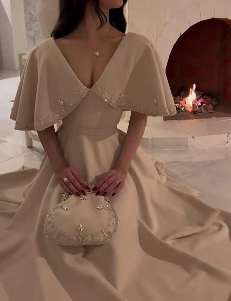 White/Green/Black simple elegant cape style embroidered long Prom Dress evening dress party dress nv2421