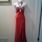 Robe de soirée longue en satin rouge, élégante et exquise, avec bretelles en perles et paillettes, robe de bal, robe de soirée nv3638