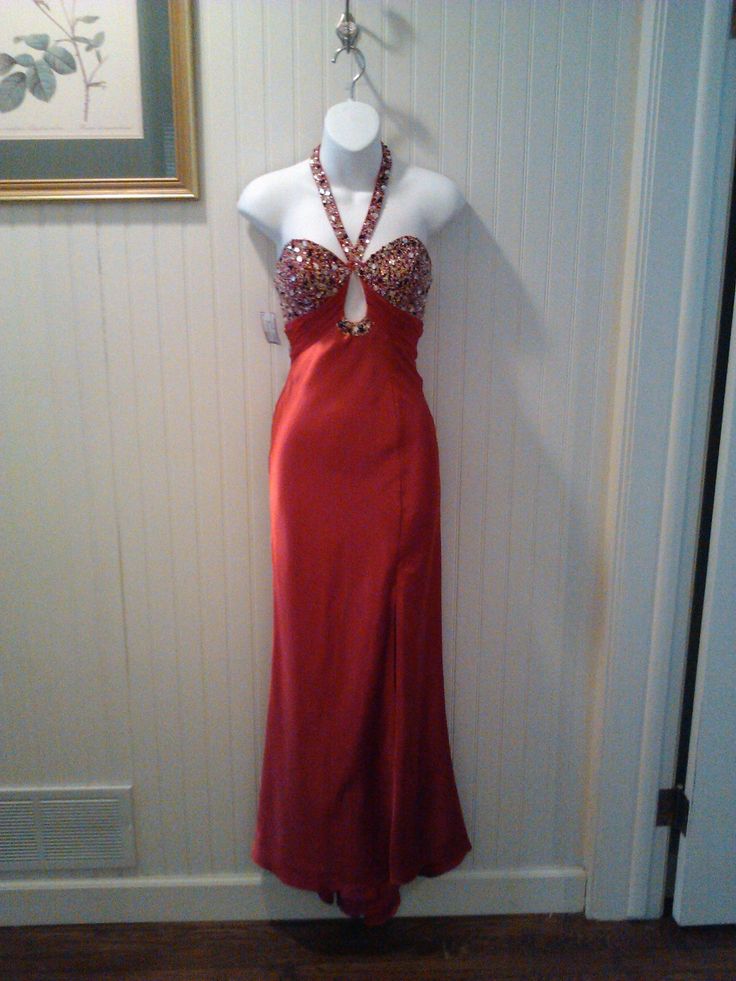 Robe de soirée longue en satin rouge, élégante et exquise, avec bretelles en perles et paillettes, robe de bal, robe de soirée nv3638