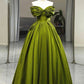 Green vintage simple elegant long satin ball gown evening dress party dress nv3530