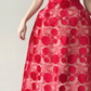 Red Strapless A Line Tulle Evening Dress 3D Flower Applique Gown  NV7116