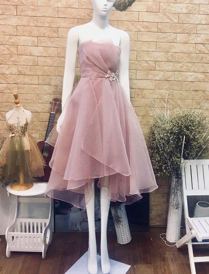 Süßes, kurzes Homecoming-Kleid aus rosa Tube-Top-Tüll, für Feiertage, Geburtstage, Partys, NV3099