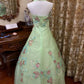 Mintgrünes Tüllkleid: Neckholder, 3D-Blumenstickerei, Prinzessinnenstil NV6396