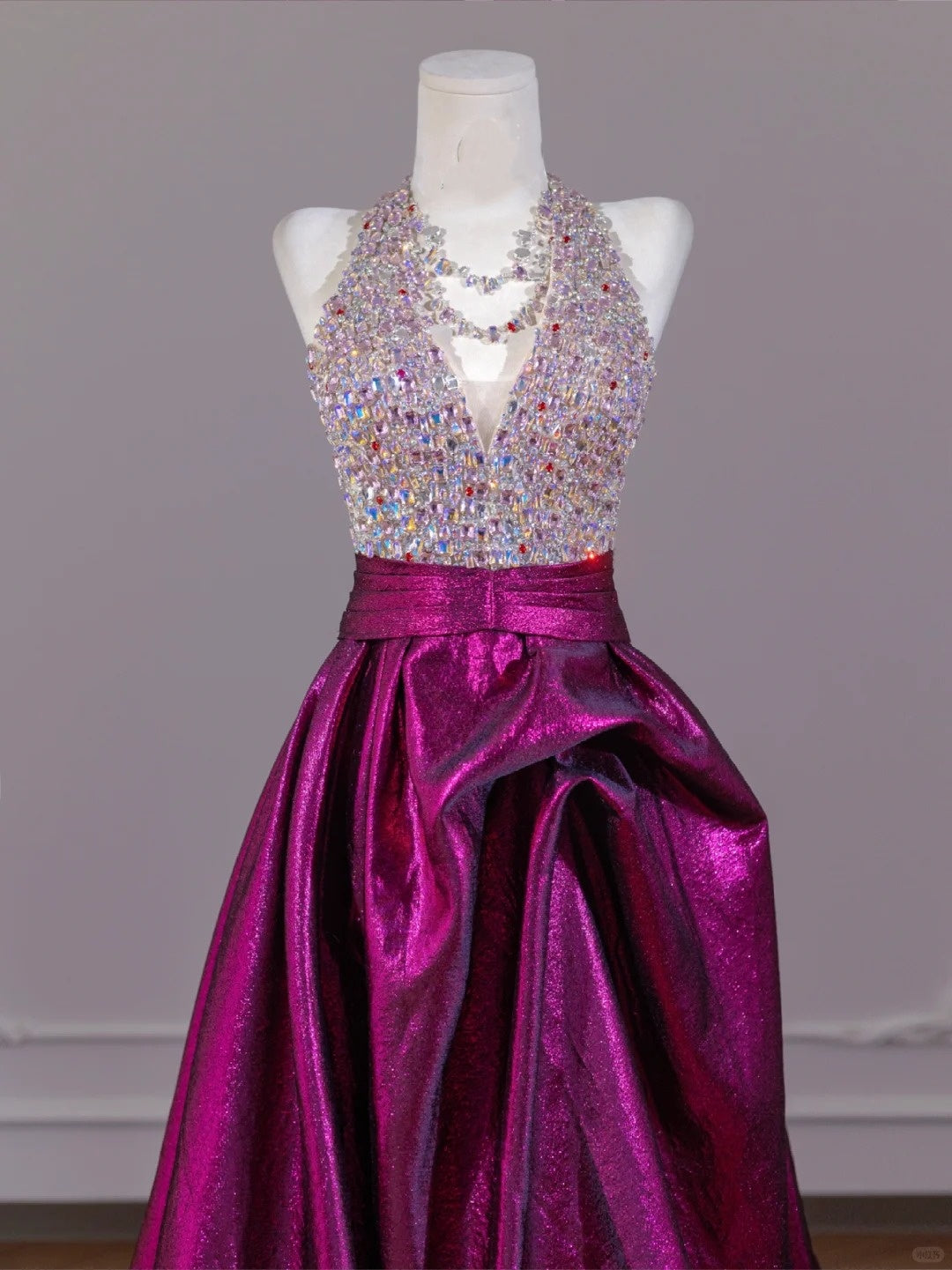 Purple Sparkling Beaded Long Floor-Length Prom Dress nv4967