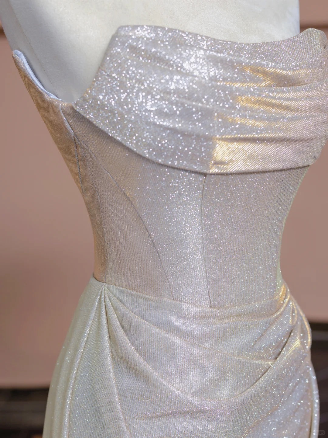 White shiny satin long floor-length ball gown evening dress nv5053