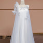 White floral fairy long chiffon ball gown, evening gown nv5076