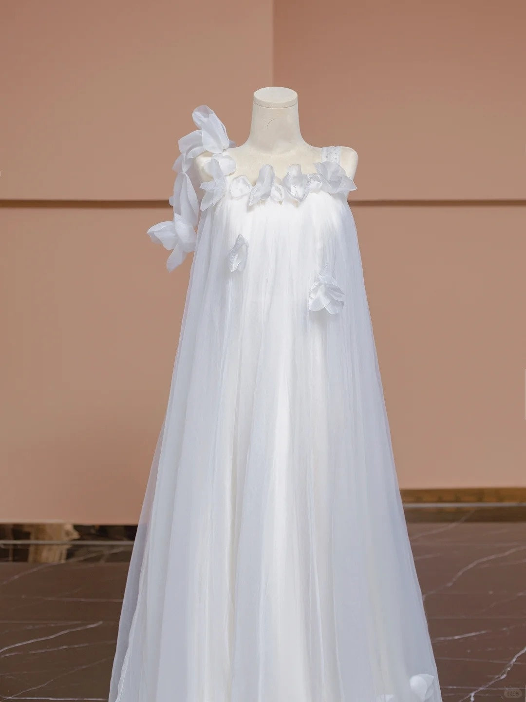 White floral fairy long chiffon ball gown, evening gown nv5076