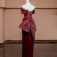 Burgundy Floral Velvet Elegant Fashion Long Prom Dress Evening Dress Party Dress nv4733