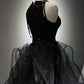 Black shiny long ball gown NV6624