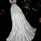 Silver Beading Fashion Elegant Long Satin Prom Dress Evening Dress Party Dress nv4687