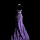 Purple Vintage Exquisite Gem Beads Fashion Elegant Spaghetti Straps Long Floor Length Satin Ball Gown Evening Gown Birthday Dress nv4140