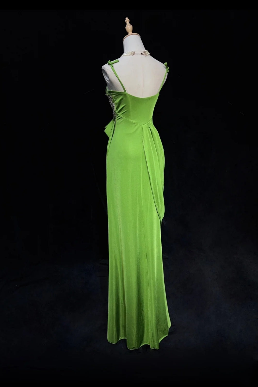 Green Olive-Colored Long Dress  NV6864