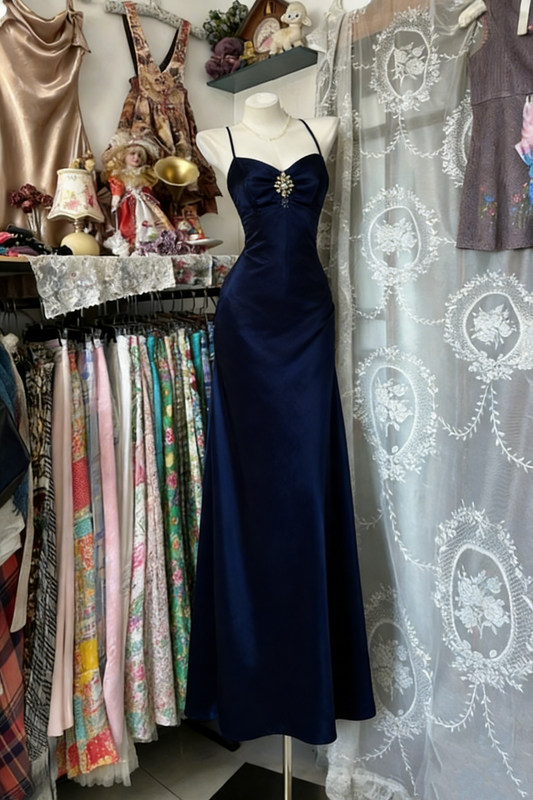 Retro elegant long satin dress NV6657