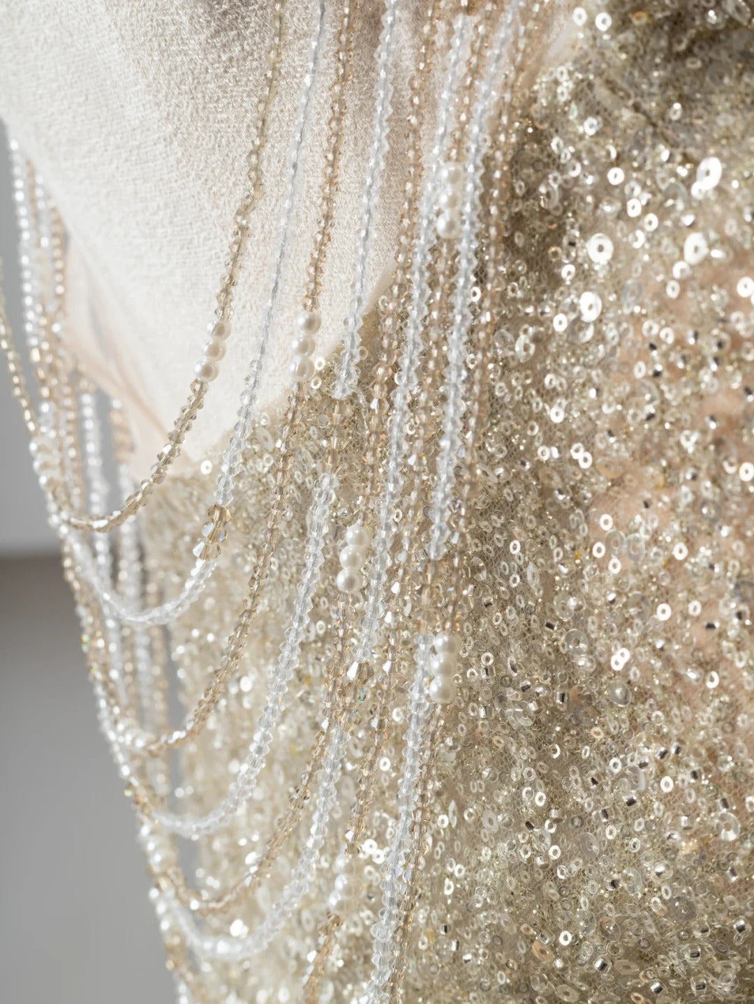 Robe de soirée longue en tulle, élégante et brillante, couleur champagne doré, robe de bal, robe de soirée, nv4753