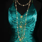 Green Gold Floral Delicate Beads Long Satin Ball Gown Evening Gown Party Dress nv4196