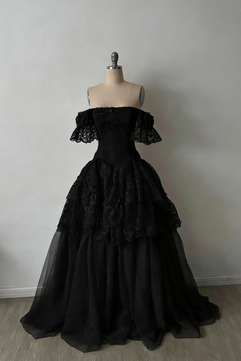Weißes, kurzes, zartes Spitzenkleid, langes Brautkleid NV6689