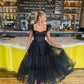 Black tulle A-line ball gown evening dress nv2161