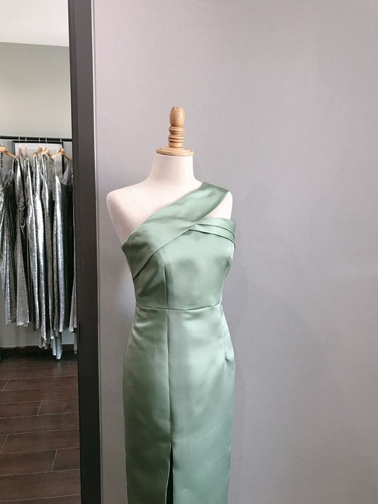 Green fashion simple elegant long satin ball gown evening dress wedding mother of the party dress bridesmaid dress prom dress nv3892