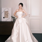 Strapless Satin A-Line Wedding Dress with Draped Skirt  NV7320