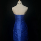 Strapless Royal Blue Homecoming Dress Pleated Satin Mini Formal Gown with Rhinestone Beading  NV6888