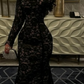 New Lace Fishtail Long-Sleeved Dress - Sexy And Mature Dress NV6328