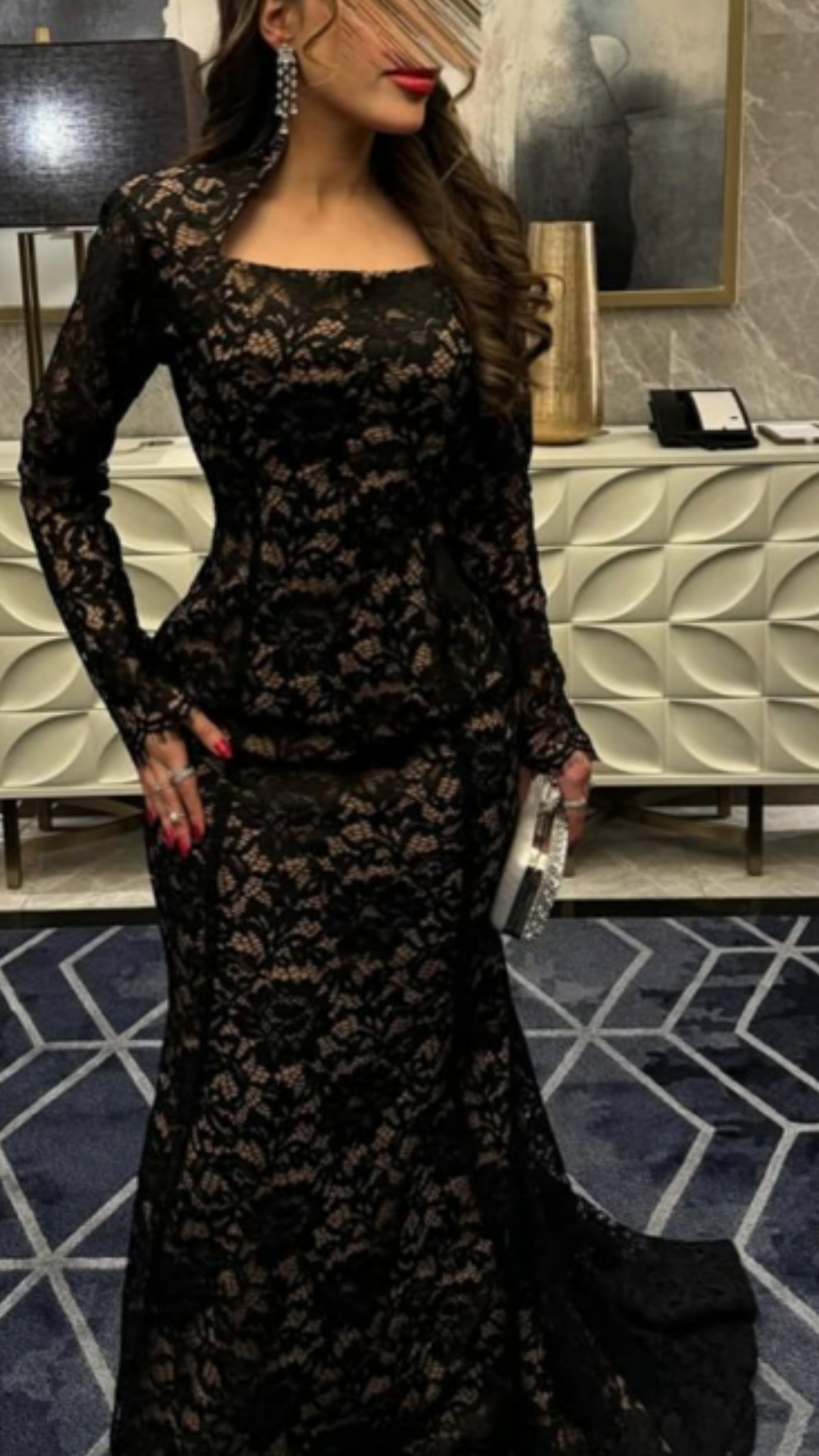 New Lace Fishtail Long-Sleeved Dress - Sexy And Mature Dress NV6328