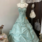 NiceVestidos - Robe de bal bustier vintage en satin vert menthe ornée de strass NV5915