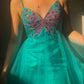 Teal Butterfly Beaded Short Chiffon Fantasy Fairy Homecoming Dress Birthday Party Dress nv5191