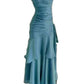 NiceVestidos--Sleeveless Lake Blue Shiny Slim fit Floor length Evening Dress NV5784