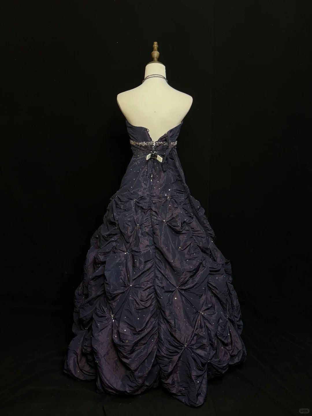 Sparkling dreamy starry purple night star river exquisite beaded satin floor-length retro long ball gown nv5149