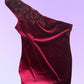 NiceVestidos--Burgundy Retro One-Shoulder Exquisite Floral Long Velvet Prom Dress Nv5580