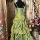 Green Sparkling Vintage Ball Gown Strapless Satin Long Party Dress Prom Dress nv3768