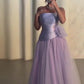 NiceVestidos--Purple Elegant Long Satin Tulle Ball Gown Princess Dress NV5862