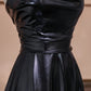 Black simple stylish satin floor-length ball gown evening dress nv5055