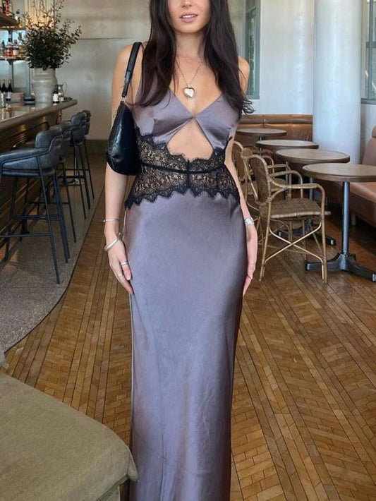 Robe de soirée sexy en dentelle ajourée, robe de soirée de vacances nv1822