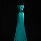 Green Gold Floral Delicate Beads Long Satin Ball Gown Evening Gown Party Dress nv4196