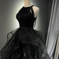 Black shiny long ball gown NV6624
