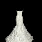 Ivory White Elegant Exquisite Long Tulle Mermaid Slim Floor Length Train Ball Gown Evening Gown Party Dress Wedding Dress nv4135