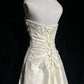 Ivory White Sparkling Homecoming Dress Exquisite Beaded Short Satin Ball Gown Evening Dress nv4382