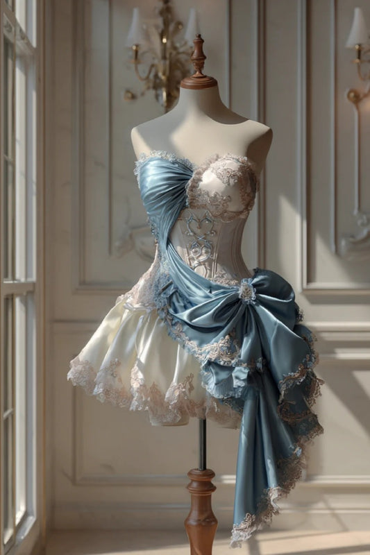 Rococo Treasures | Exquisite Rococo Misty Blue Dress, a Fairy-like Beauty NV6523