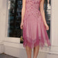 NiceVestidos--Pink beaded mid-length homecoming dress prom dress NV5692