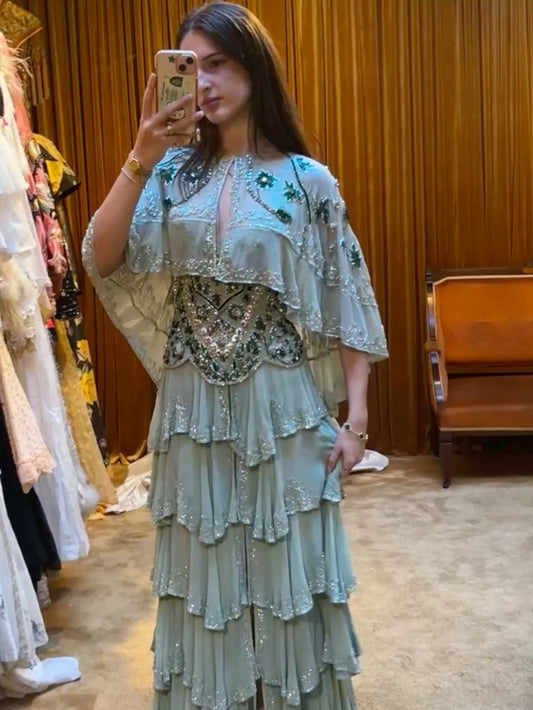 Beautiful Beaded Green Long Chiffon Prom Dress Evening Dress Party Dress nv4812