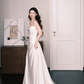Minimalist Satin Wedding Dress Strapless Draped Mermaid Bridal Gown  NV7244