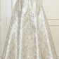 White exquisite gold floral long spaghetti strap satin prom dress nv5422