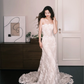 Scalloped Lace Mermaid Bridal Gown, Strapless Corset Wedding Dress  NV7301