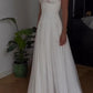 White Solid Pretty Charming Long Chiffon A-Line Floor Length Train Ball Gown Evening Dress Wedding Bridesmaid Dresses prom dress nv3825
