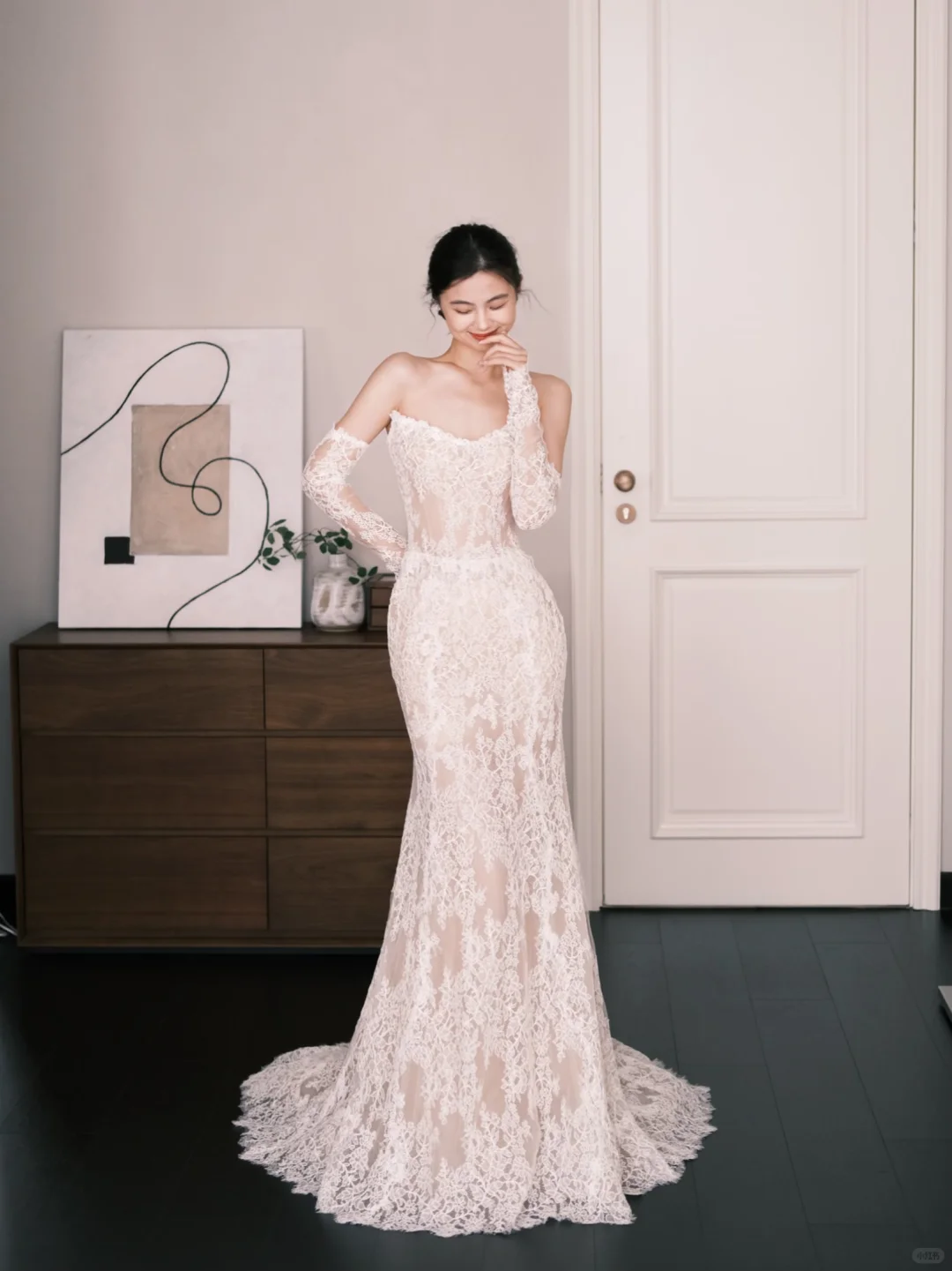 Lace Mermaid Wedding Dress Sweetheart Strapless Bridal Gown  NV7265