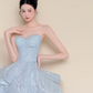 Strapless Sweetheart Ice Blue Scale Sequin Princess Ball Gown Prom Dress  NV7424