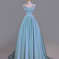 Blue long satin ball gown evening dress party dress nv4861